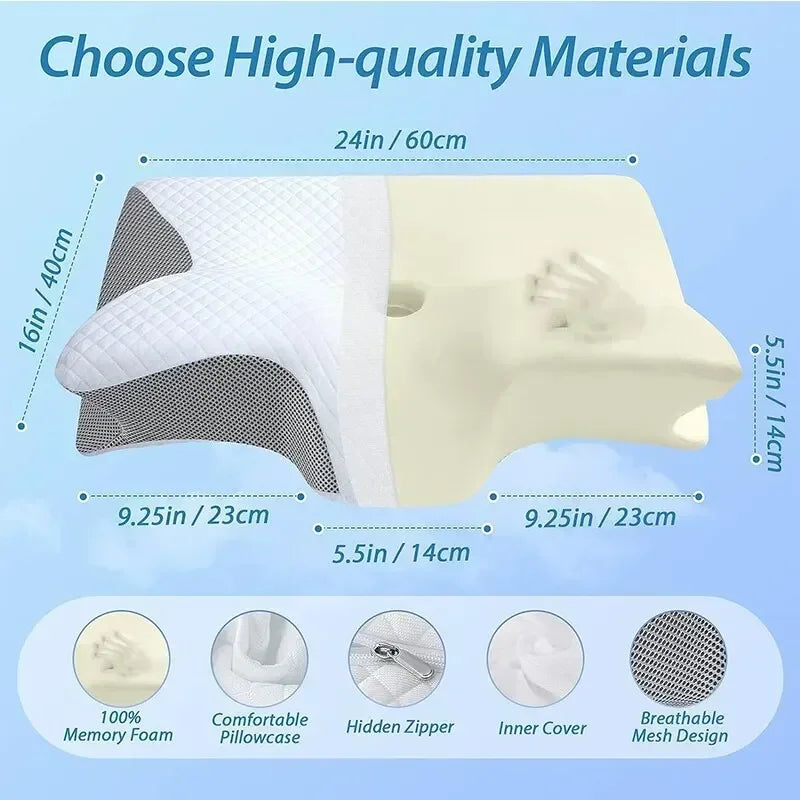 1pc Memory Foam Cervical Pillow, 2 in 1 Ergonomic Contour Orthopedic Pillow for Neck Pain Support Pillows Pillowcase replacement