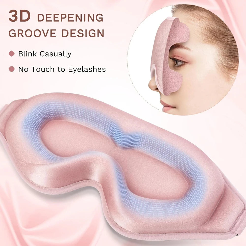 3D Memory Foam Sleeping Mask - Adjustable Light Blocking Mask for Side Sleepers