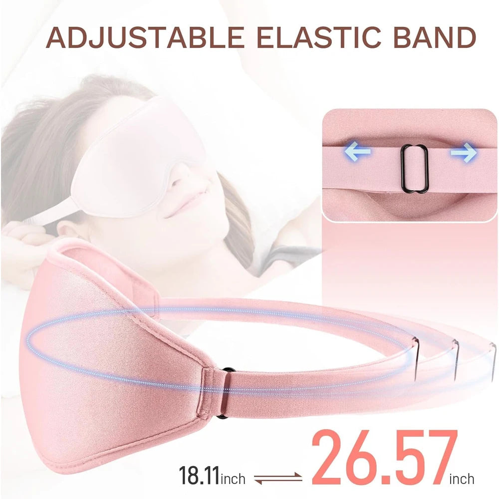 3D Memory Foam Sleeping Mask - Adjustable Light Blocking Mask for Side Sleepers