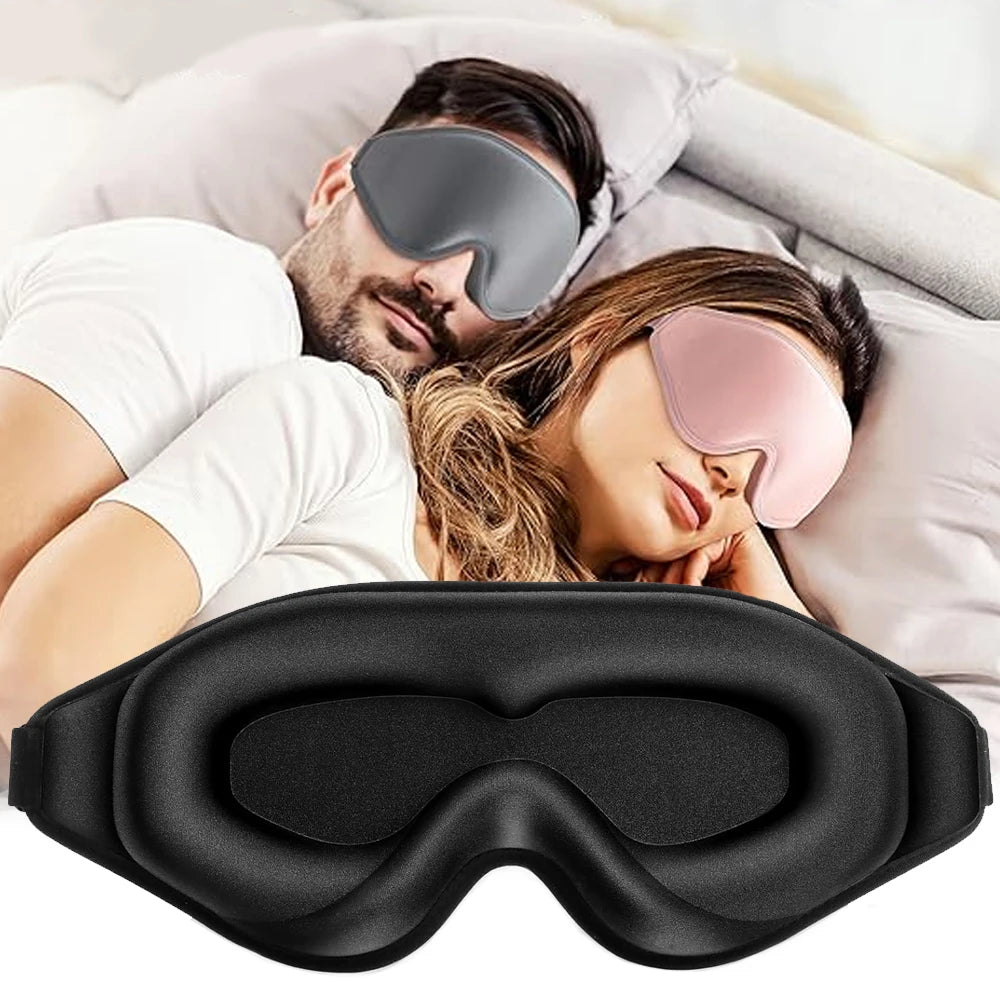 3D Memory Foam Sleeping Mask - Adjustable Light Blocking Mask for Side Sleepers