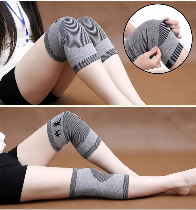 1 Pcs Knee Pads Support Protector COYOCO Leg Arthritis Injury Gym Knee Sleeve Elasticated Bandage Charcoal Knitted Warm Kneepads